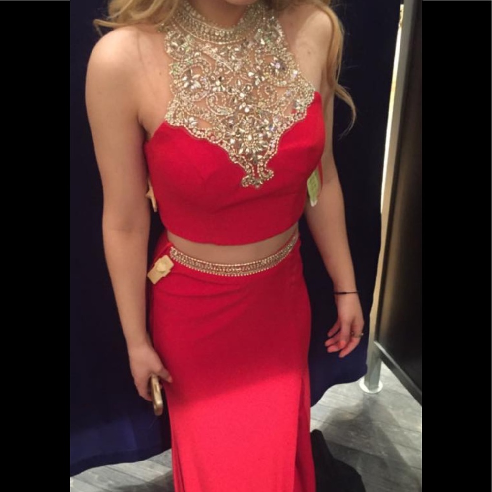 Cherry red prom dress
